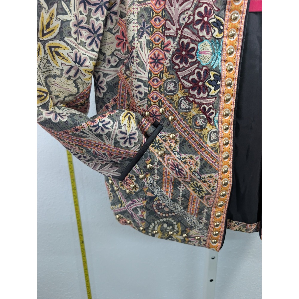 Catherine‎ Catherine Malandrino Studded Tapestry Print Jacket Womens Medium NWT - Picture 3 of 4